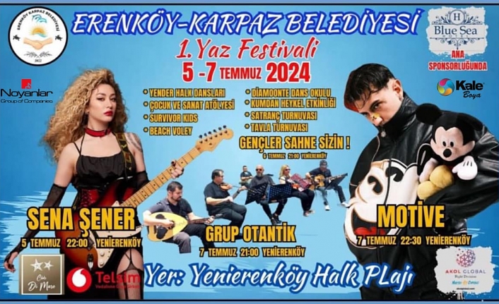 Yenierenköy Halk Plajı’nda 1. Yaz Festivali düzenlenecek